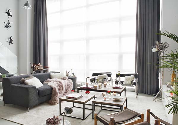 Artistic two-leveled loft in Madrid