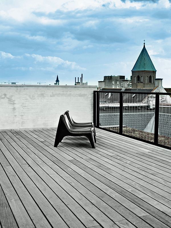 black and white interior duplex porch